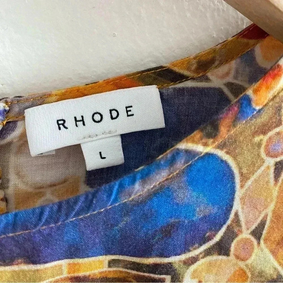 RHODE Pia Dress in Stone Rare Print Sz L - Picture 3 of 8